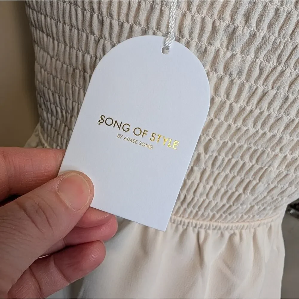 Song of Style by Aimee Song Strapless Smocked Mini Dress | NWT | Revolve L